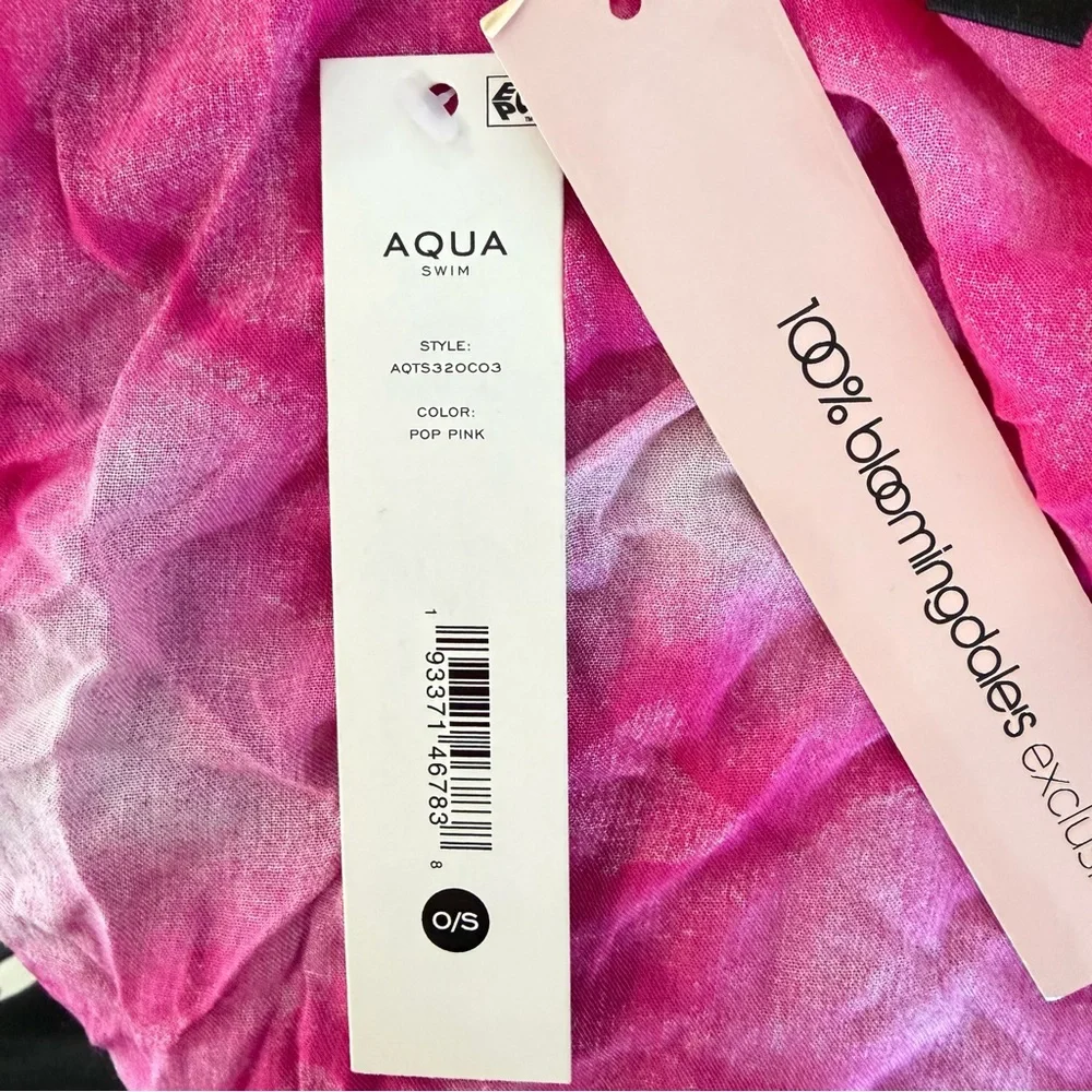 Aqua Tie Dye Tassel Shawl Wrap Pink Yellow Lightweight Kimono NWT 36274 - Picture 9 of 11